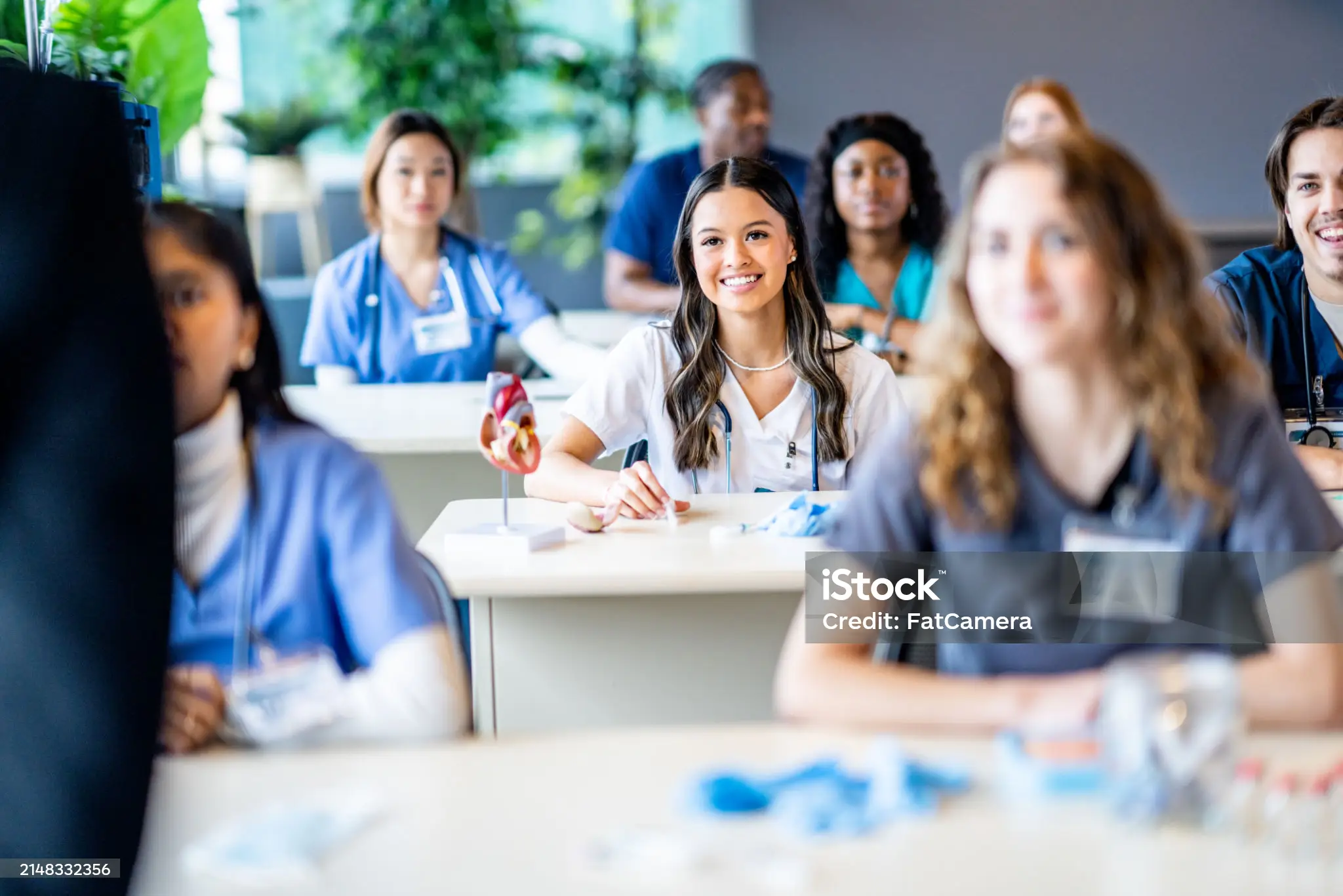 nurses sat down during training course